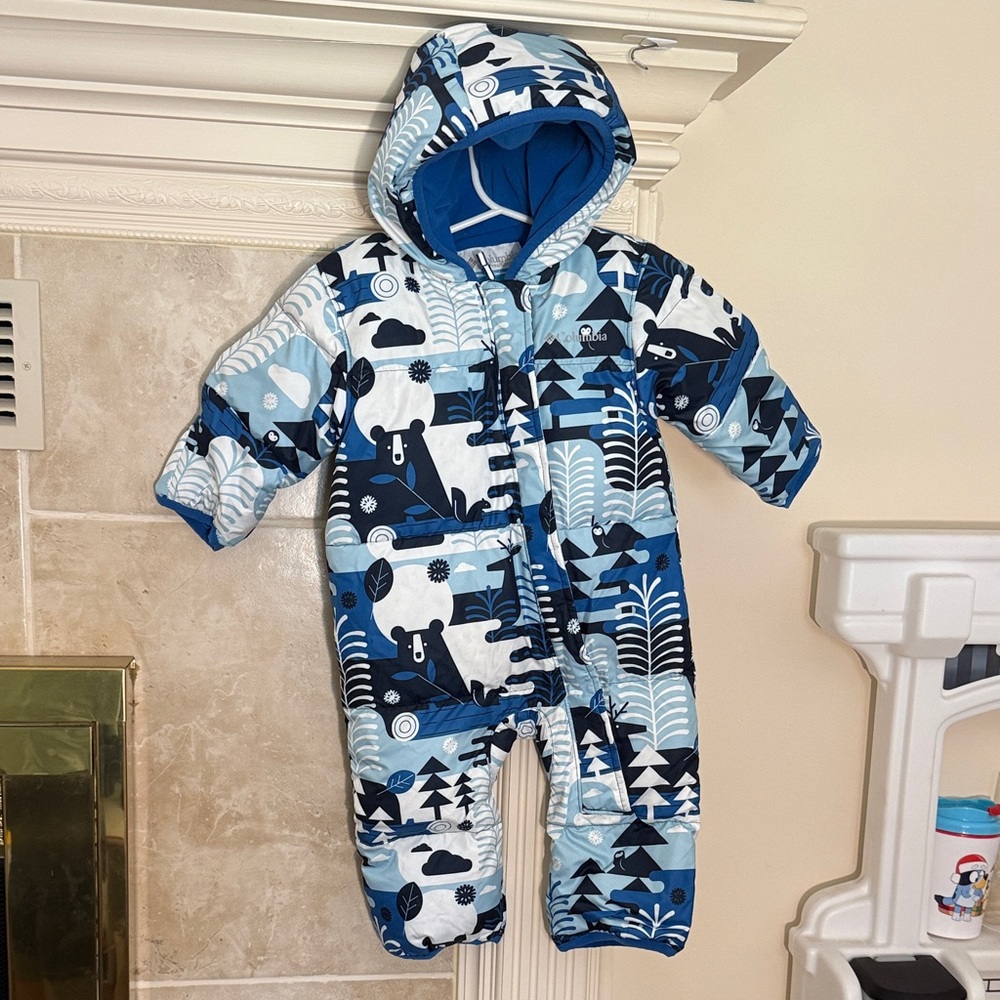 Columbia Blue and White snowsuit